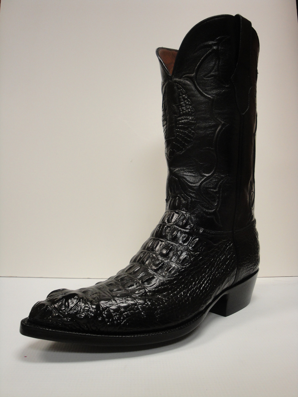 black gator skin boots
